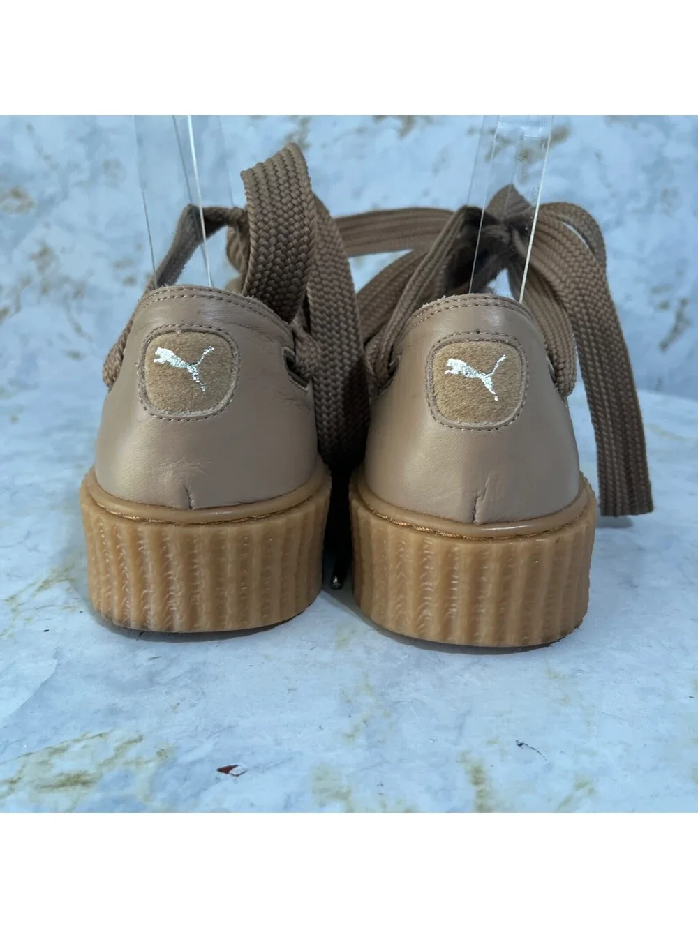 Puma Fenty Creeper Rihanna Womens Size 7.5 Shoes Brown Leather Platform Sneakers